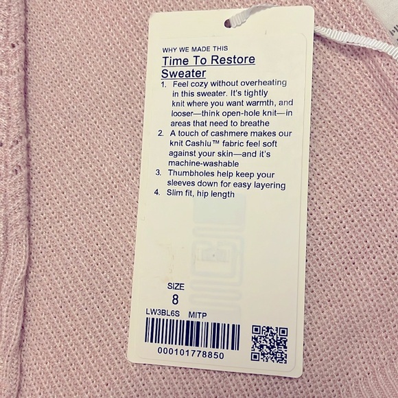 Lululemon sz 8 Time To Restore sweater - Picture 6 of 6